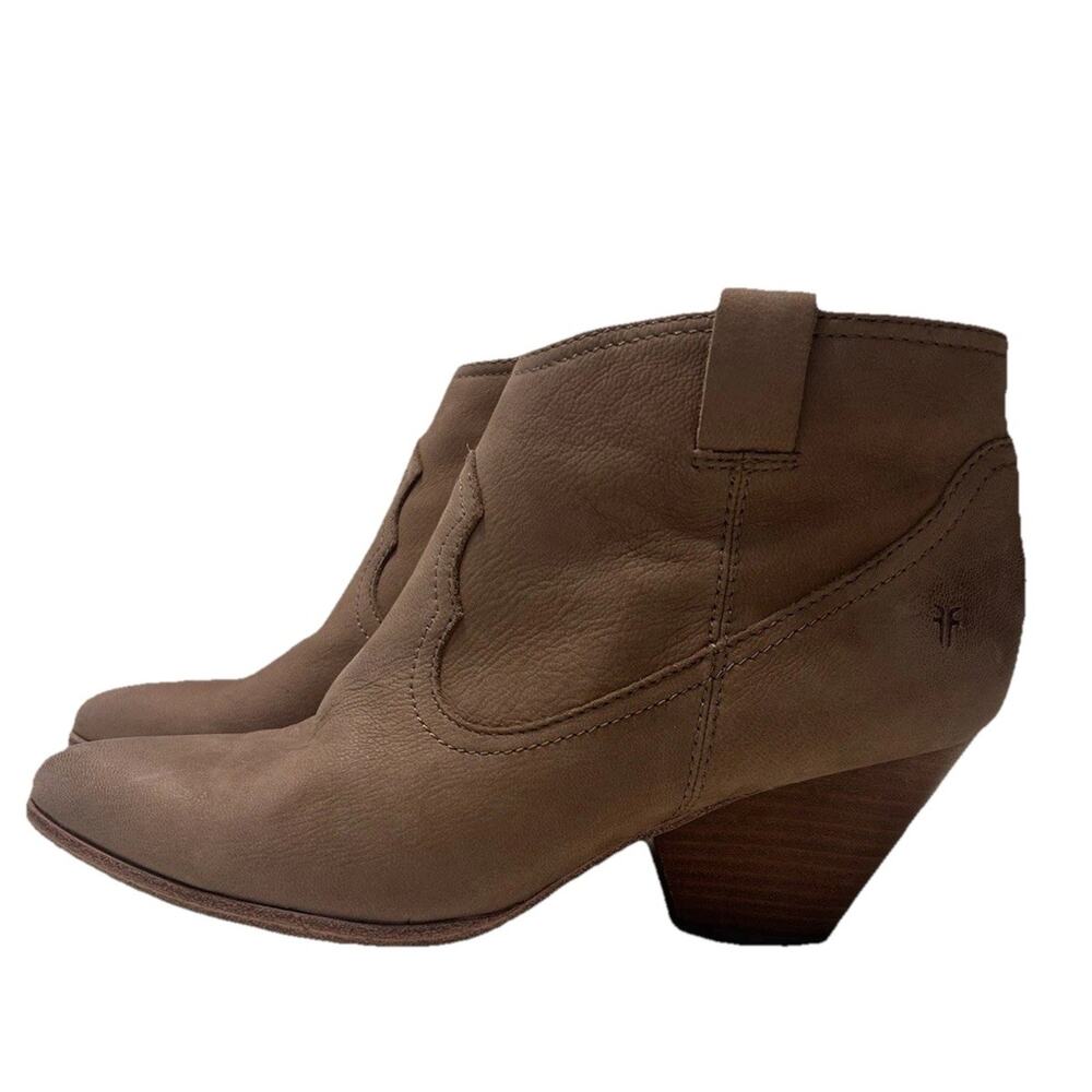 Frye Rory Sz‎ 9.5 M Brown Leather Ankle Booties Cowgirl Boots Western
